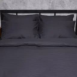 Комплект постільної білизни Moon&Star Satin Stripe Dark Serenity Полуторний Євро 160х220 наволочки 4х50х70 - мініатюра 4