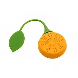 Заварник ситечко для заваривания для чая силиконовый в виде фруктов Апельсин, Kitchen Master Красный 84708