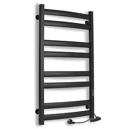 Электрический полотенцесушитель Laris Зебра Атлант ЧФЧ8 500x900 Э правый R3 73207621, Черный матовый, Правое, Электронный