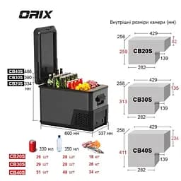 Автохолодильник-морозильник ORIX CB-20S 21 л компресорний портативний - мініатюра 5