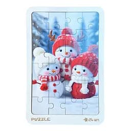 Новорічний пазл-вкладиш "Сніговички" Vladico 3240-19-001, 16х22 см, 200 днів