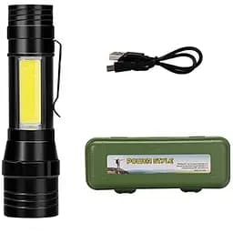 Акумуляторний ліхтар X-Balog BL-T6-19S XPE+COB Zoom світлодіодний ручний - мініатюра 3