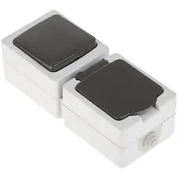 Перемикач + розетка Fora WF-1AV2 + 1ARZ Water 136192