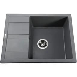 Гранітна мийка Globus Lux One сірий металік 650х500мм-А0003