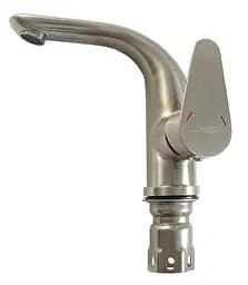 Змішувач для умивальника литий гусак Ø35 Wezer INX1A-04 1/10 Хром матовый