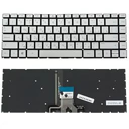 Клавіатура для ноутбука HP (14-CM, 14-CK) rus, silver, без фрейма, підсвічування клавіш