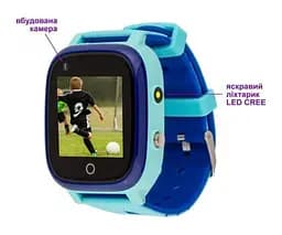 Дитячий годинник-телефон Amigo GO005 Thermometer 4G WI-FI блакитні - мініатюра 6