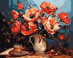 Набір для розпису по номерах Барвисті маки, 40x50 см, КНО5679