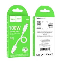 Кабель Hoco X96 Hyper 100W charging data cable Type-CL-0.25 м Білий - мініатюра 2