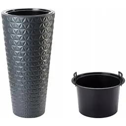 Горщик для квітів Form-Plastic Diamant слім-30 25 л антрацит (2930-014)