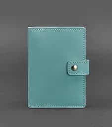 Кожаная обложка для паспорта 5.0 (с окошком) бирюзовая