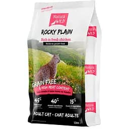 Сухий корм для дорослих кастрованих котів Natura Wild Rocky Plain Sterilized Cat з куркою 12 кг