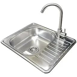 Комплект мийка + змішувач Romzha Sims Satin (A)