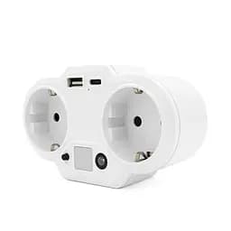 Розетка двійник Voltronic із заземленням HHT609W, USB+Type-C, 3.4А, зашита від перевантаження, White - мініатюра 3