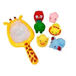 Набір іграшок для ванни Mega Zayka MGZ-0933 сачок, 6 іграшок