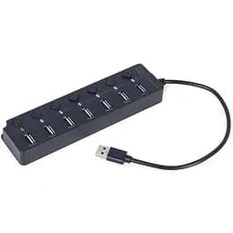 USB-Хаб Gembird 7 портiв (6хUSB2.0+1хUSB3.0) UHB-U3P1U2P6P-01, пластик, чорний (UHB-U3P1U2P6P-01)