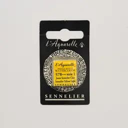 Акварельна фарба Sennelier, полукювета, S1, Жовта світла Сеннельє (Sennelier Yellow Light)