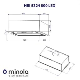 Витяжка повновбудована Minola HBI 5324 I 800 LED - мініатюра 10