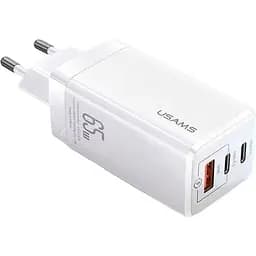 Мережевий зарядний пристрій Usams T33 US-CC110 GaN Mini Fast Charger 65W White [153995]