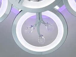 Стельовий LED-світильник «Квіткове сяйво» Diasha 8135/5+1HR - 95 Вт, диммер, пульт, 6 світлових кілець - мініатюра 6