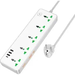 Мережевий подовжувач Hoco AC13A Talento 5-position Socket (1C3A) White - мініатюра 3