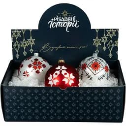 Набір ялинкових прикрас Різдвяні історії Код нації: Київщина 3 кулі скло (4820001107265)