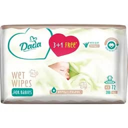 Вологі серветки Dada з витяжкою алое 4 упаковки x 72 шт.