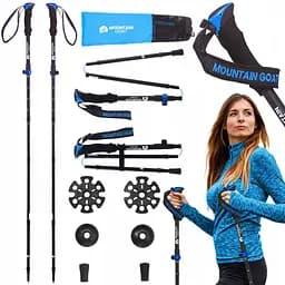 Трекінгові палиці Mountain Goat Pro+ 43-130 см MG0007 Black/Blue (P-5907739318244)