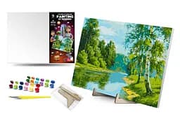 Картина за номерами Qbee Березовий край з дерев'яною підставкою 40x50 см QB900-051