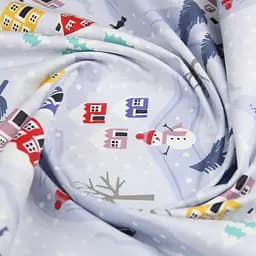 Дитяча постільна білизна в ліжечко SNOWMAN, блакитний (Snowman_Cherry_140) - мініатюра 10