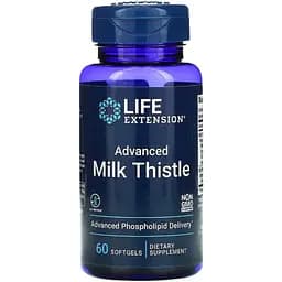 Силімарин Расторопша Life Extension European Milk Thistle 60 желатинових капсул