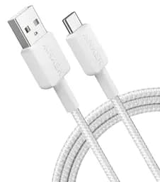 Кабель Anker 322 USB-A to USB-C - 1.8m Nylon White teh0022030 - мініатюра 2