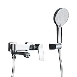 Смеситель для ванны поворотный излив хром Frap F3275 Черный матовый