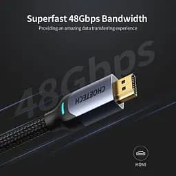 Кабель HDMI v2.1 Choetech XHH01BK 8К 60 Гц, HDR10, HLG, 48Gbps, 2m - мініатюра 4