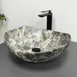 Умивальник VBI Ronta темно-сірий камінь матовий накладний VBI-017302, Мармур