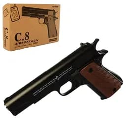 Іграшковий пістолет для страйкболу Airsoft Gun C.8 реалістична ігрова модель Чорний - мініатюра 5