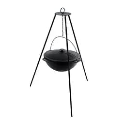 Казан чавунний азіатський 15 л з кришкою та триногою