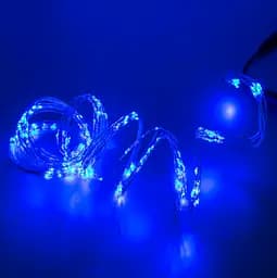 Новорічна конусна гірлянда 3 м 10 ниток 300 LED-лампочок Синій - мініатюра 3