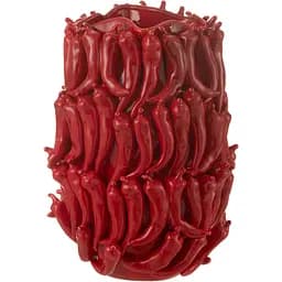 Ваза ексклюзивна J-line з перцями червона порцеляна велика 45 см (48334)