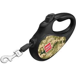 Повідець-рулетка для собак Waudog R-leash, малюнок Мілітарі, XS, до 12 кг, 3 м, світловідбиваюча стрічка - мініатюра 4