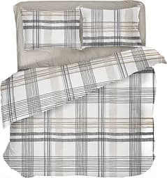 Комплект постільної білизни Lelit Євро бежевий з білим полікотон P-0140/1 (le2000000274294)