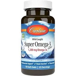 Жирні кислоти Carlson Labs Wild Caught Super Omega-3 Gems 1200 мг 50 капсул