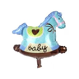 Шар воздушный фольгированный (70 см) Лошадка голубая