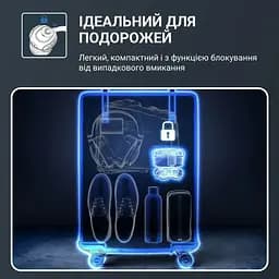Електробритва Rowenta роторна Gentle Bald, бритв. головок-5, Li-Ion, сух.+волог., чорно-синій - мініатюра 8