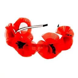 Обруч для волос с объемным красным маком La-beauty 0206-761