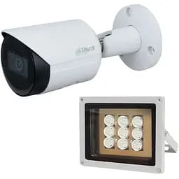 Комплект: IP-видеокамера Dahua 2 Мп DH-IPC-HFW2230SP-S-S2 (2.8 мм) + ИК-прожектор Lightwell LW9-100IR45-220