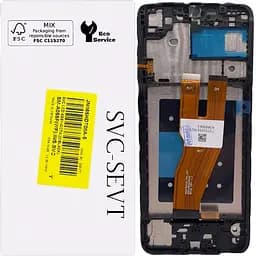 Дисплей Samsung A055 Galaxy A05 чорний, оригінал, сервісне пакування, з рамкою, GH81-24189A