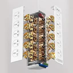 Мережевий зарядний пристрій подовжувач LDNIO SC10610EU 5 USB/ Type-C QC PD 10 розеток 2m сіро-білий - мініатюра 3