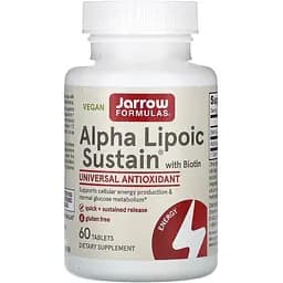 Альфа-Липоевая кислота Jarrow Formulas Alpha Lipoic Sustain с биотином 300 мг 60 таблеток