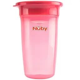 Чашка-непроливайка Nuby 360° с крышечкой 360 мл розовая (NV0414003pnk)